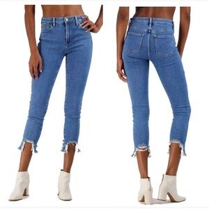 Just Black Denim JBD High Rise Peak Hem Skinny Jeans - Blue NEW